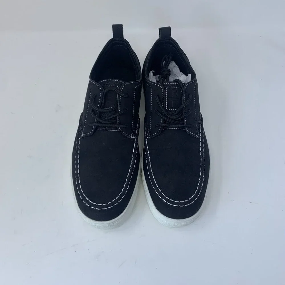 Reserved Footwear New York Kono‎ Boat Shoes Men's 9 Black White Lace-up S0702